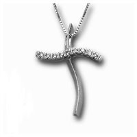 Collana Gemoro Donna Croce in Oro bianco Diamante 0.04 Ct PB0445BIA - PB0445BIA